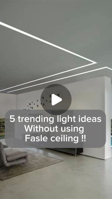 Living Room Without False Ceiling, Profile Light Ceiling Design For Living Room, Lighting Plan Interior, Led Profile Lighting Design Ceiling, Track Lights Ceiling, False Ceiling With Profile Lights, Profile Light Ceiling Design, Track Lighting Living Room, Cylinder Light