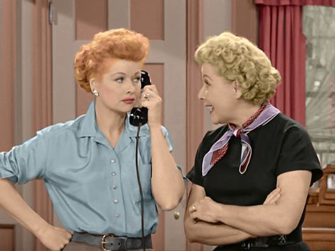 "Lucy and Ethel" - Colorized by Lucy_Fan, via Flickr Lucy And Ethel, I Love Lucy Show, Lucille Ball Desi Arnaz, Lucy And Ricky, Desi Arnaz, The Lone Ranger, Women Talk, Lucille Ball, Love Lucy