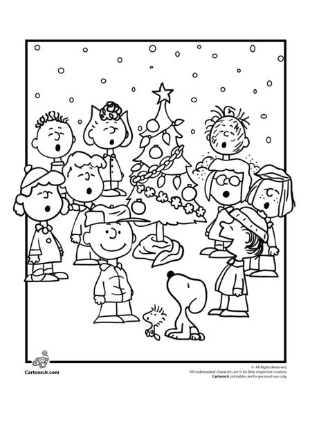 Charlie Brown Christmas Coloring Pages with the Peanuts Gang | Cartoon Jr. Christmas Coloring Page, Free Christmas Coloring Pages, Christmas Coloring Sheets, Printable Christmas Coloring Pages, Christmas Worksheets, Christmas Coloring Books, Peanuts Christmas, Brown Christmas, Christmas School