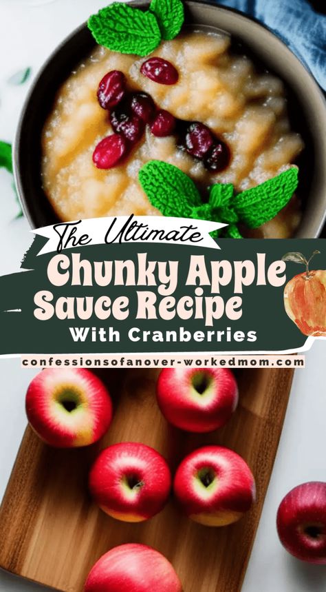 Chunky Applesauce Recipe, Gluten Free Fruit Desserts, Cranberry Applesauce, Recipe With Cranberries, Chunky Applesauce, Applesauce Recipes, Applesauce Recipe, Apple Sauce Recipes, Fruit Dessert Recipes