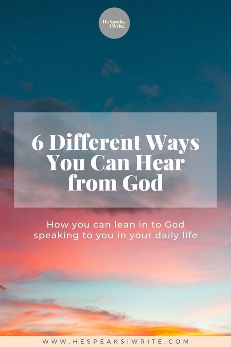 There are many ways we can hear the voice of God in our everyday lives. This blog covers 6 of the ways God speaks to us and how we can hear from Him. Click the image to read the blog! How God Speaks To Us, Hearing The Voice Of God, How Does God Speak To Us, Ways God Speaks To Us, Prayer Methods, Best Study Bible, Fill My Cup Lord, The Voice Of God, Christian Articles