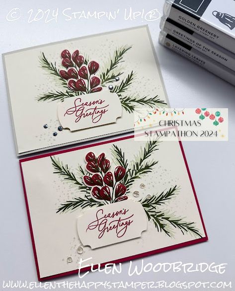 Create Christmas Cards, Stamped Christmas Cards, 2024 Ideas, Leaf Cards, Christmas Challenge, Christmas Card Set, Stampin Up Christmas Cards, Christmas Card Crafts, Embossed Cards