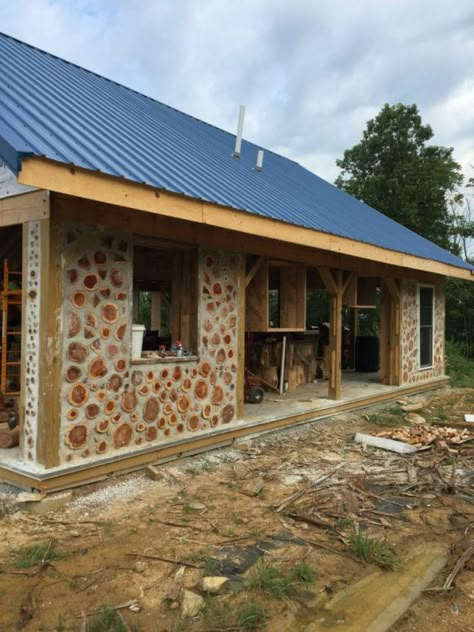 Wooden House Construction, Wooden Construction Architecture, Cordwood Homes Floor Plans, Cordwood Construction, Lindal Cedar Homes House Plans, Small Barn House, Cordwood Homes, Cord Wood, Barn Homes Floor Plans