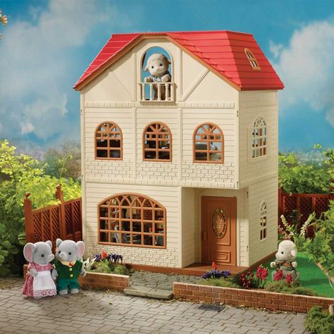 Sylvanian Families - Cedar Terrace. Dale Sheep Family and Trunk Elephant Family. Cedar Terrace, Sylvanian Families House, Calico Critters Families, Heartwarming Pictures, Family Furniture, Elephant Family, Sylvanian Families, Small Balcony, Classic House