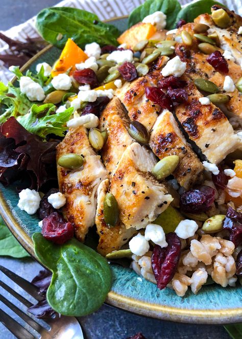 Pear Goat Cheese Salad, Pear Goat Cheese, Dijon Dressing, Salad With Chicken, Goat Cheese Salad, Cheese Salad, No Excuses, Roasted Butternut Squash, Roasted Butternut