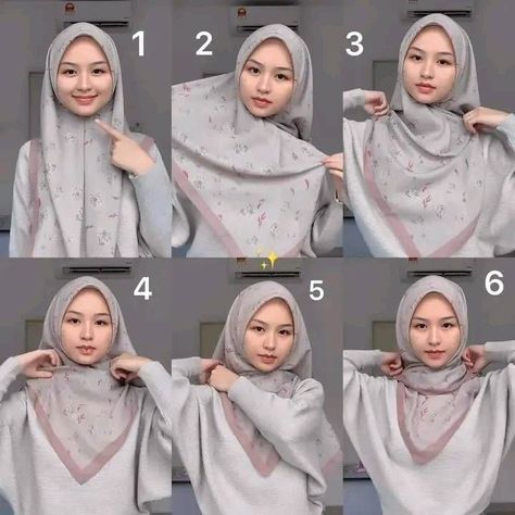 Simple Hijab Tutorial, Ootd Hijab Casual, Simple Hijab, Modern Hijab, Hijab Look, Hijab Style Tutorial, Pashmina Hijab Tutorial, Tutorial Hijab, Hijabi Style