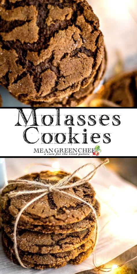 Molasses Cookie Recipe, Molasses Cookie, Molasses Recipes, Molasses Cookies Recipe, Green Chef, Molasses Cookies, Mean Green, Crinkle Cookies, Spice Cookies