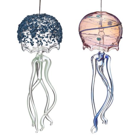 Gifts for Impossible-to-Shop-for Women Glass Jellyfish, Unique Wind Chime, Gardening Accessories, Hanging Sculpture, Uncommon Goods, Decor Hanging, Creative Home Decor, Solar Lights Garden, Wind Spinners