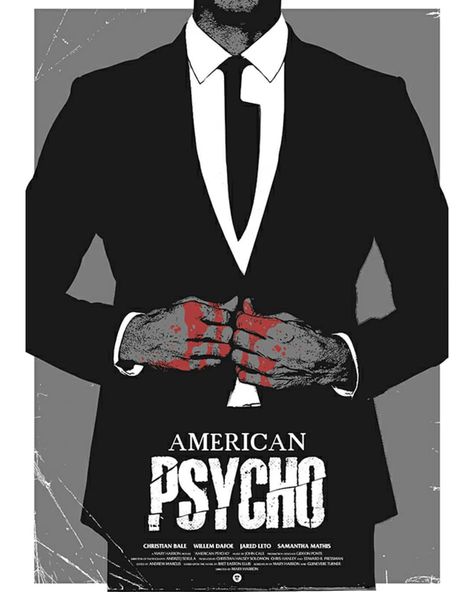 American Psycho by @mikiedge Samantha Mathis, Series Posters, Patrick Bateman, Classic Movie Posters, Dark Comedy, Hollywood Movie, Thriller Movies, Horror Movie Posters, Creative Stuff