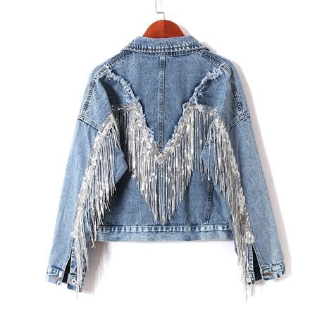 Smarter Shopping, Better Living! Aliexpress.com Fringe Jeans, Denim Coat Women, Fitted Denim Jacket, Denim Patterns, Oversized Denim Jacket, Denim Jacket Women, Denim Coat, Jacket Women, Denim Outfit