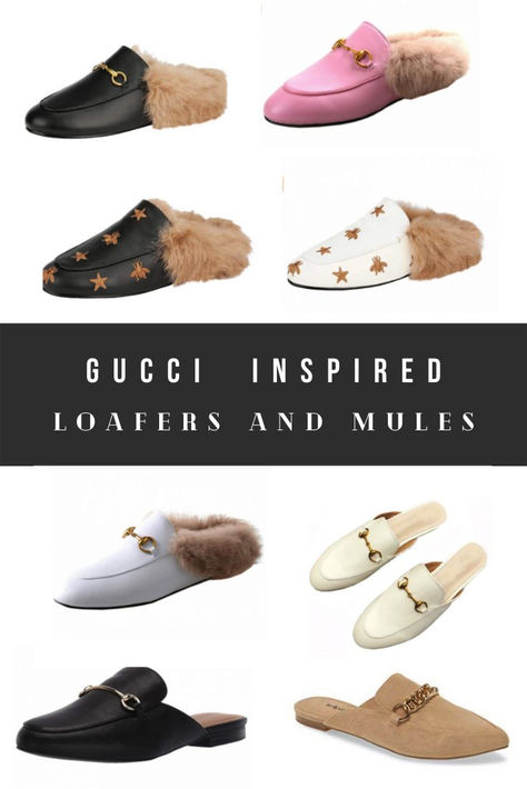 Tech Office, Mules Outfit, Gucci Slippers, Look Alikes, Gucci Inspired, Ysl Handbags, Fur Mules, Gucci Boots, Gucci Loafers