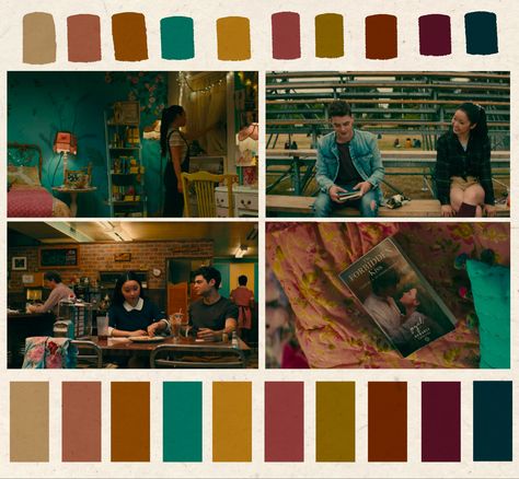 Coming Of Age Movies Aesthetic, Movie Color Palette, Romantic Colors Palette, Filmmaking Inspiration, Romance Movie, Retro Color Palette, Romance Film, Colour Story, Jenny Han