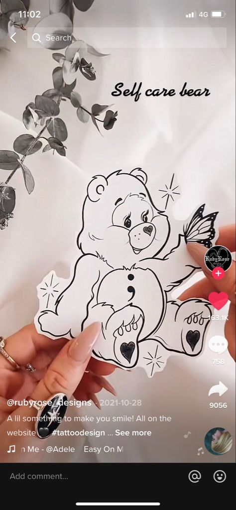 Care Bear Tattoo, Care Bear Tattoos, Stick Poke Tattoo, Dream Catcher Tattoo, Tattoo Now, Cute Little Tattoos, Gorgeous Tattoos, Bear Tattoo, Classy Tattoos