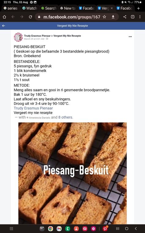 Bread Rusk Recipe, Ouma Beskuit, Healthy Rusks Recipe South Africa, Homade Cookies, South African Rusks, Muesli Beskuit Resep, Rusk Recipe, Homemade Bread Recipes Easy, Biscotti Recipe