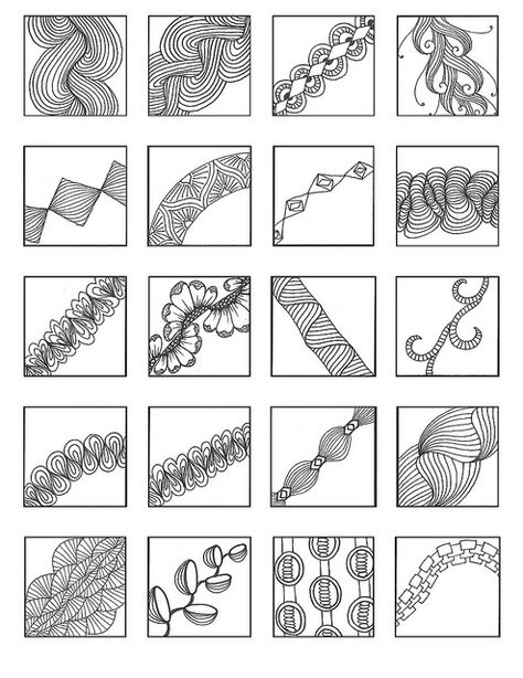 ZENTANGLE PATTERNS linear 9 | Flickr - Photo Sharing! Zantangle Art, Zentangle Tutorial, Tangle Pattern, Tangle Doodle, Zentangle Designs, Doodle Inspiration, Tangle Art, Tangle Patterns, Zentangle Drawings