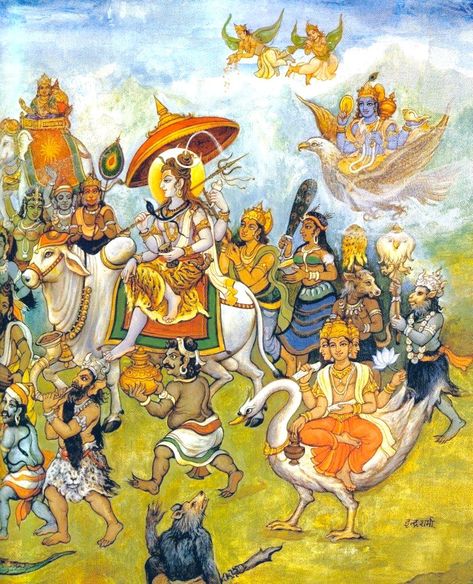 Shiva Marriage, Angry Lord Shiva, Wedding Procession, Shiva Parvati Images, Lord Shiva Statue, Lord Ganesha Paintings, Hinduism Art, Om Namah Shivaya, Goddess Artwork