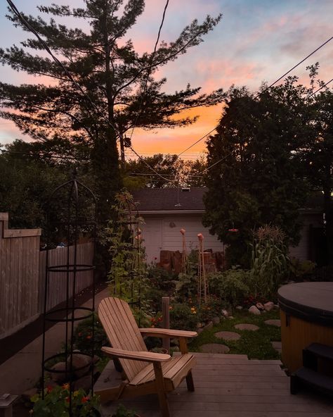 I shared this photo in my stories, but thought it deserves a spot on the grid. Last night, as I stepped out onto the patio I was greeted by a breathtaking sunset. The entire backyard was bathed in a stunning glow, and I had to take a moment to pause - not only because of the beautiful light, but because of this garden. It’s our first garden, and I’m incredibly proud of the hard work my husband and I put into it, culminating in a decent harvest despite a late start and significant life chang... Backyard Sunset, First Garden, Beautiful Lights, Hard Work, My Husband, Last Night, Mood Board, Things To Think About, Patio