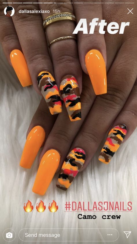 Mercedes Nails, Safari Nails, Camouflage Nails, Gucci Nails, Orange Nail Designs, Gel Toe Nails, Art Deco Nails, Sky Nails, Diy Acrylic Nails