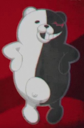 Danganronpa, Dancing, Teddy Bear, Gif, Black