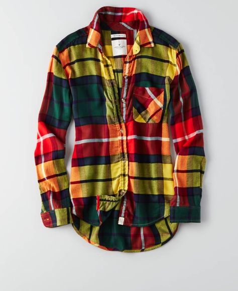 AEO Canyon Boyfriend Flannel, Women's, Yellow Flannel Party, Flannel Shirt Outfit, Yellow Flannel, Flannel Hoodie, Flannel Shirts, Dress Shirts For Women, Mens Outfitters, Cute Fashion, Flannel Shirt