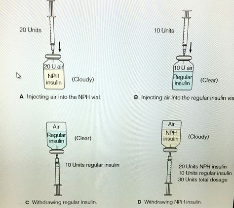 NPH INSULIN MIX WITH REGULAR Insulin Mixing Nursing, Insulin Administration Nursing, Mixing Insulin Nursing, Nursing School Prep, Nursing School Life, Nurse Skills, Medical Assistant Student, Nursing Cheat, Nursing Information