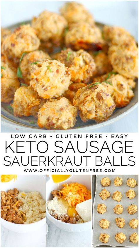 Saurkraut And Sausage, Sausage Ball Recipe, Sauerkraut Balls, Sausage Ball, Sausage Sauerkraut, Quick Keto Breakfast, Sausage Balls Recipe, Keto Sausage, Sauerkraut Recipes