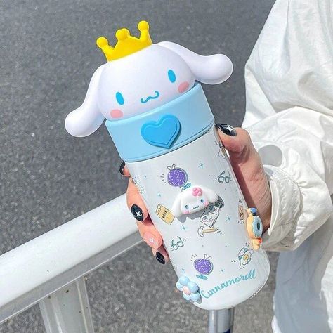 Cinnamonroll Sanrio Water Bottle, Cinnamoroll Water Bottle, Termo Aesthetic, Sanrio Water Bottle, Kawaii Water Bottle, Outdoor School Activities, Cinnamoroll Anime, Bulbasaur Pokemon, Thermos Mug