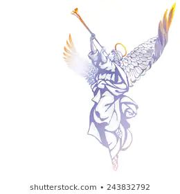 Angel Blowing Trumpet Tattoo, Trumpet Images, Angel Blowing Trumpet, Trumpet Tattoo, Leg Tattoo, Leg Tattoos, Royalty Free Images, Sleeve Tattoos, Royalty Free Stock Photos