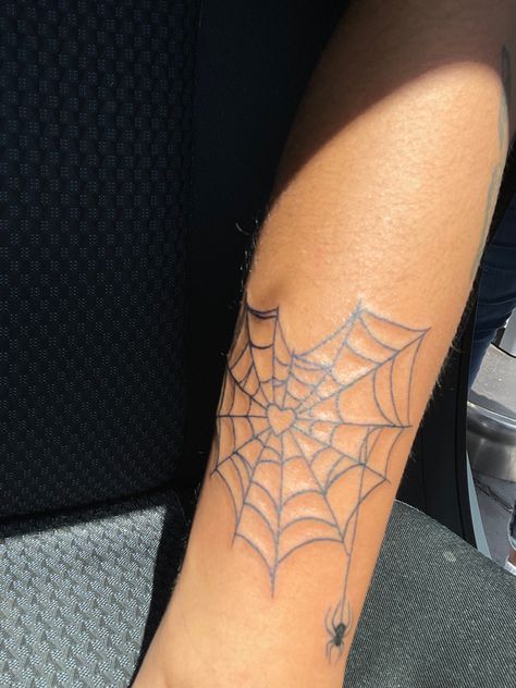 Heart Spider web with spider tatoo Spider Tattoo For Women Neck, Heart With Spider Web Tattoo, Women Spider Web Tattoo, Love Heart Spider Web Tattoo, Spider Web Heart Tattoo Elbow, Spider Web Arm Tattoo, Spider Web And Spider Tattoo, Spider Wed On Elbow Tattoo, Girly Spider Web Tattoo