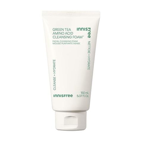 innisfree Green Tea Amino Acid Cleansing Foam, Sulfate Free, Korean Hydrating Face Cleanser with Gentle Foam Korean Face Wash, Green Tea Face Wash, Hydrating Face Cleanser, Face Wash For Men, Innisfree Green Tea, Green Tea Face, Whisks, Cream Cleanser, Face Hydration