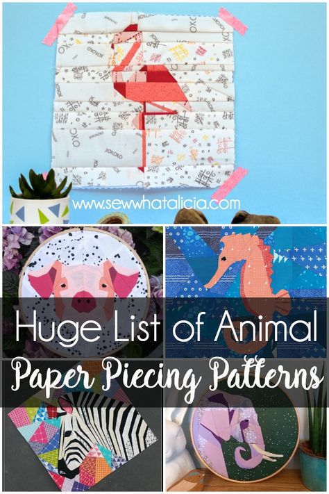 If you love foundation paper piecing check out these amazing animal paper piecing patterns. FPP is a really fun quilting technique. Click through for a huge list of patterns and resources to learn to FPP. Quilt Paper Piecing, Paper Pieced Patterns, Paper Piecing Tutorial, Pieced Quilt Patterns, Paper Pieced Quilts, Easy Quilting, Paper Pieced Quilt Patterns, Foundation Paper Piecing Patterns, Paper Pieced Quilt