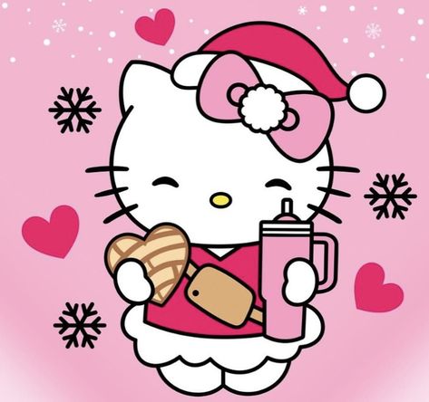 Pink Christmas Hello Kitty Wallpaper Ipad, Holiday Hello Kitty, Thanksgiving Hello Kitty Pfp, Christmas Emojis Pink, Hello Kitty Aesthetic Christmas, Pink Hello Kitty Christmas Wallpaper, Hello Kitty Christmas Drawing, Thanksgiving Icons Aesthetic, Pink Christmas Emoji