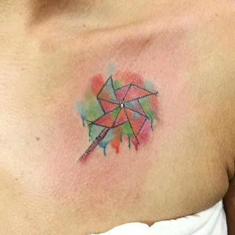 Watercolor pinwheel tattoo found on IG Pinwheel Tattoo Heart Bones, Pinwheel Tattoo, Wheel Tattoo, Pinwheels Paper, Heart Tattoo, Sweet Memories, Creative Tattoos, Black Tattoos, Maple Leaf Tattoo