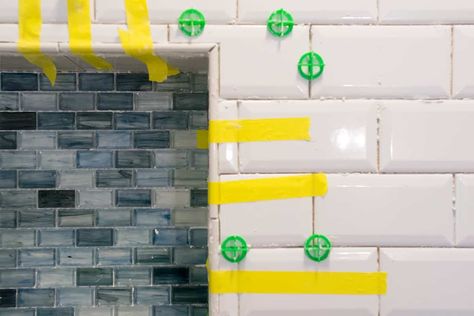 What You Need To Know About Beveled Subway Tile • Craving Some Creativity Backsplash Trim, Beach House Master, Bevelled Tiles, Beveled Subway Tile, Subway Tile Showers, White Bathroom Tiles, White Subway Tiles, Shower Niche, Master Bath Remodel