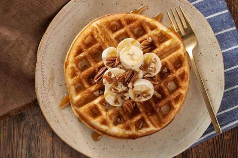 Belgian-style yeast waffles, with rich flavor, a golden, crunchy crust, and soft, smooth interior. Yeast Waffle Recipe, Yeast Waffles, Yeasted Waffles, Whole Wheat Waffles, Belgian Waffles Recipe, Waffle Ice Cream, Low Fat Cheese, Waffles Recipe, Belgian Style