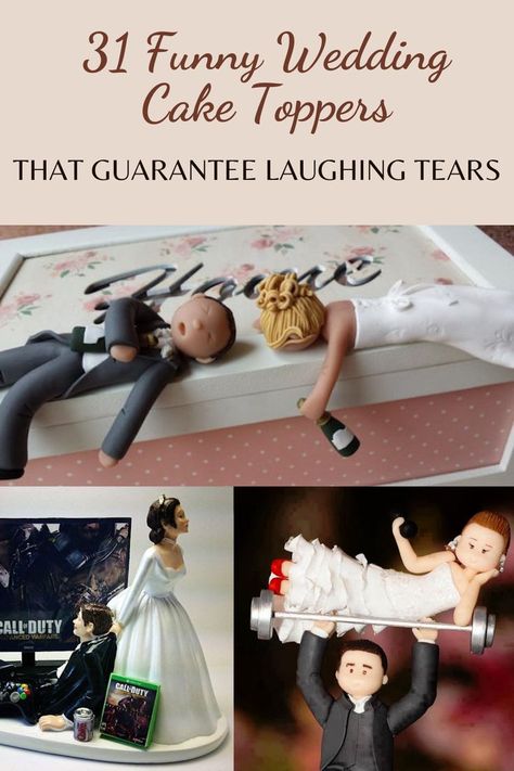 Wedding Toppers Funny, Funny Cake Toppers, Funny Wedding Cakes, Funny Wedding Cake Toppers, Wedding Cake Toppers Unique, Unique Cake Toppers, Funny Wedding, Wedding Topper, Wedding Humor