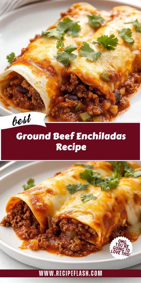 Searching for a flavorful and filling dinner option? Our Ground Beef Enchiladas Recipe combines savory beef with zesty spices for a delightful meal! Perfect for gatherings or a cozy night in, you’ll want to bookmark this recipe in your Ground Beef Recipes for future cravings! Beef Ground Recipes, Easy Ground Beef Enchiladas, Beef Enchiladas Recipe, Soft Tortillas, Beef Dinner Ideas, Beef Enchilada Recipe, Ground Recipes, Ground Beef Enchiladas, Easy Ground Beef Recipes