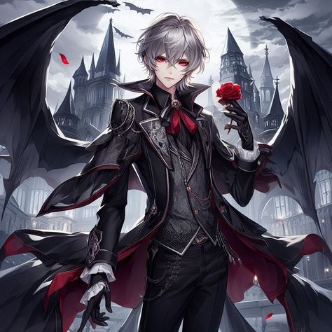 Vampire Fanart Male, Vampire Anime Guy, Vampiros Aesthetic, Anime Vampire Guy, Vampire Pfp, Vampire Au, Vampire Anime, Vampire Clothes, Fashion Anime