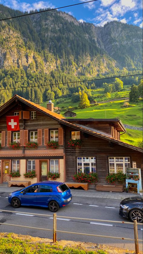 Switzerland Village House, Swizland Switzerland Wallpaper, Houses In Switzerland, Switzerland Homes, Austria House, Tiktok Hooks, Switzerland House, Switzerland Wallpaper, Switzerland Mountains