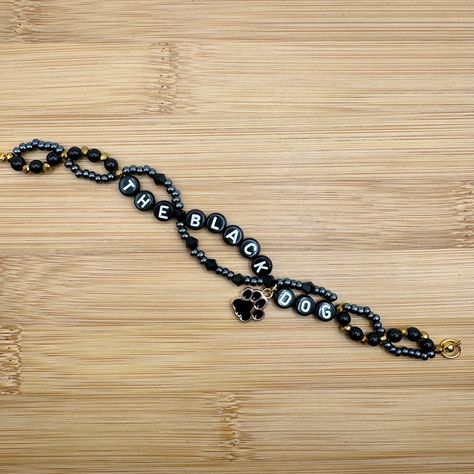 Taylor Swift Inspired the Black Dog Bracelet for Swifties. Inspired by the Song From the Tortured Poets Department Album - Etsy Canada The Black Dog Taylor Swift, Dog Friendship Bracelet, Black Paw Print, Dog Bracelet, Paw Print Charm, Easy Diy Jewelry, Black Seed, Dog Paw, Black Dog