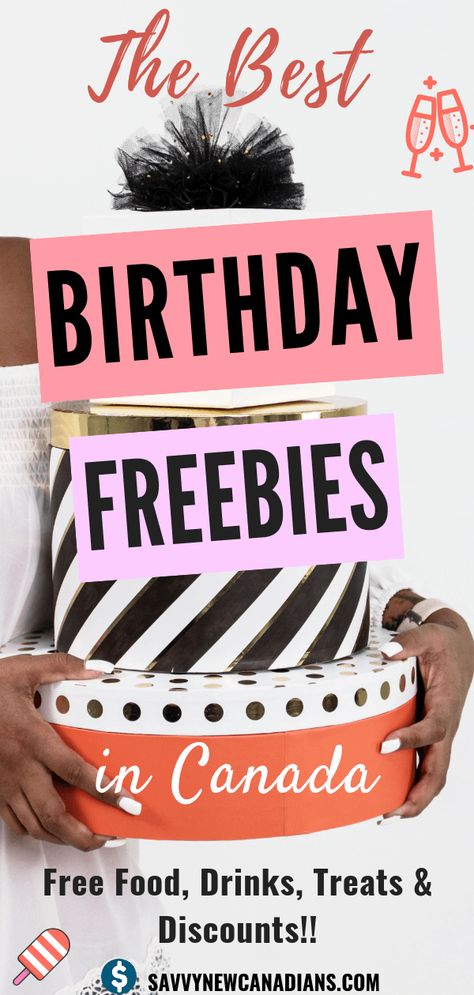 These are the best birthday freebies in Canada. Get free food, sweets, drinks, and treats on your birthday! These list includes all the best FREE birthday gifts and food available to kids, teens and adults. Get your birthday freebie here now! #birthday #freebie #freefood #savemoney #frugal #birthdayfreebie #freestuff Free On Your Birthday, Canada Birthday, Tiktok Hacks, Free Birthday Gifts, Finance Lessons, Birthday Freebies, Party Hardy, Frugal Family, Birthday Stuff