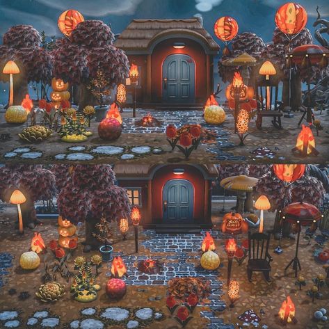 Acnh Halloween Island Ideas, Cottagecore Animal Crossing, Animal Crossing Wild World, Island Theme, City Folk, Spooky House, Animal Crossing Pocket Camp, Island 2, New Animal Crossing