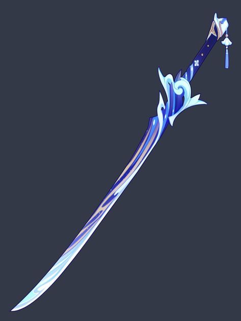 Genshin Swords, Genshin Impact Swords, Catalyst Design, Genshin Oc, Tactical Swords, Super Powers Art, Types Of Swords, 2d Game Art, Creature Artwork