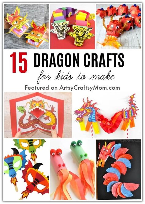 Dragon Crafts Preschool, Dragon Crafts For Kids, News Years Crafts For Kids, Dragon Project, Dragon Day, Chinese New Year Crafts For Kids, Dragon Chino, Chinese New Year Dragon, Lantern Craft