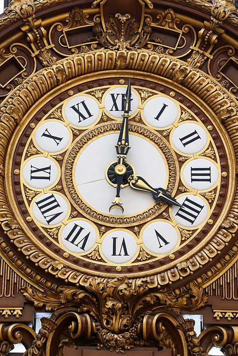 Paris People, Golden Clock, Fancy Clock, Giant Clock, Artistic Fashion Photography, Beautiful Antiques, Musee D Orsay, Big Clock, Travel Destinations Photography