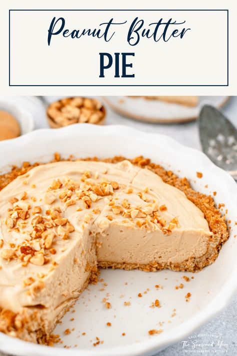 An old-fashioned peanut butter pie is a classic Southern dessert! With a vanilla wafer cookie crust and a cool, creamy peanut butter filling, it's the perfect combination of salty-and-sweet flavors with smooth and crunchy textures. Best of all, the easy peanut butter pie comes together with a no-bake filling that requires just minutes of hands-on effort! Finish each slice with a dollop of whipped cream for a decadent addition to your next cookout, Sunday supper, or holiday table. Chocolate Oat Bars, Easy Peanut Butter Pie, Wafer Cookie, Chocolate Oatmeal Bars, Chocolate Peanut Butter Pie, Southern Desserts, Rhubarb Pie, Chocolate Oatmeal, Peanut Butter Filling