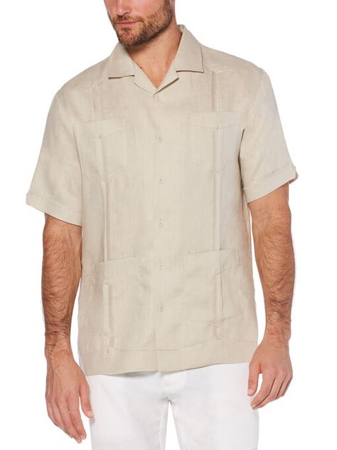 Men's 100% Linen Short Sleeve Guayabera Shirt | Cubavera Cuban Guayabera, Guayabera Shirt, Linen White, Linen Short, Mens Winter Fashion, Mens Fashion Summer, Mens Big And Tall, Big And Tall, Comfortable Outfits