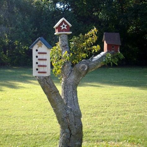 Tree Stump Table, Flea Market Gardening, Bird Houses Ideas Diy, Dead Tree, Vintage Gardening, Watering Cans, Garden Whimsy, Tree Carving, Love Garden