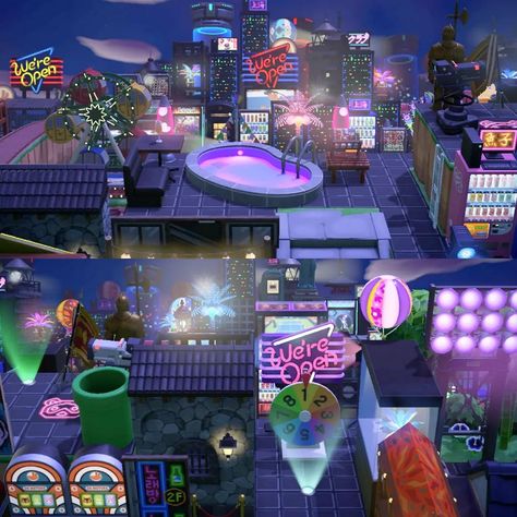 Acnh Cyberpunk Clothes, Animal Crossing Island Inspiration City, Acnh Futuristic Island, Acnh Futuristic, Acnh Greenhouse Ideas, Acnh Y2k, Acnh Cyberpunk, Animal Crossing Citycore, Citycore Acnh