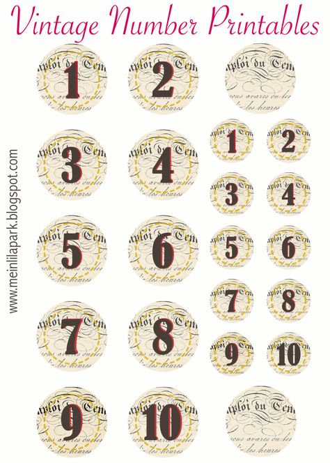 Ich werde einfache mal zahlen auf alte buchseiten drucken!! das ist auch eine gute Idee!  FREE printable vintage number tags and stickers Free Printable Numbers, Free Printable Planner, Free Printable Planner Stickers, Vintage Numbers, Free Vintage Printables, Printable Numbers, Number Stickers, Printable Vintage, Planner Printables Free